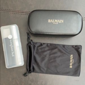 Balmain paris sunglass case & bag
